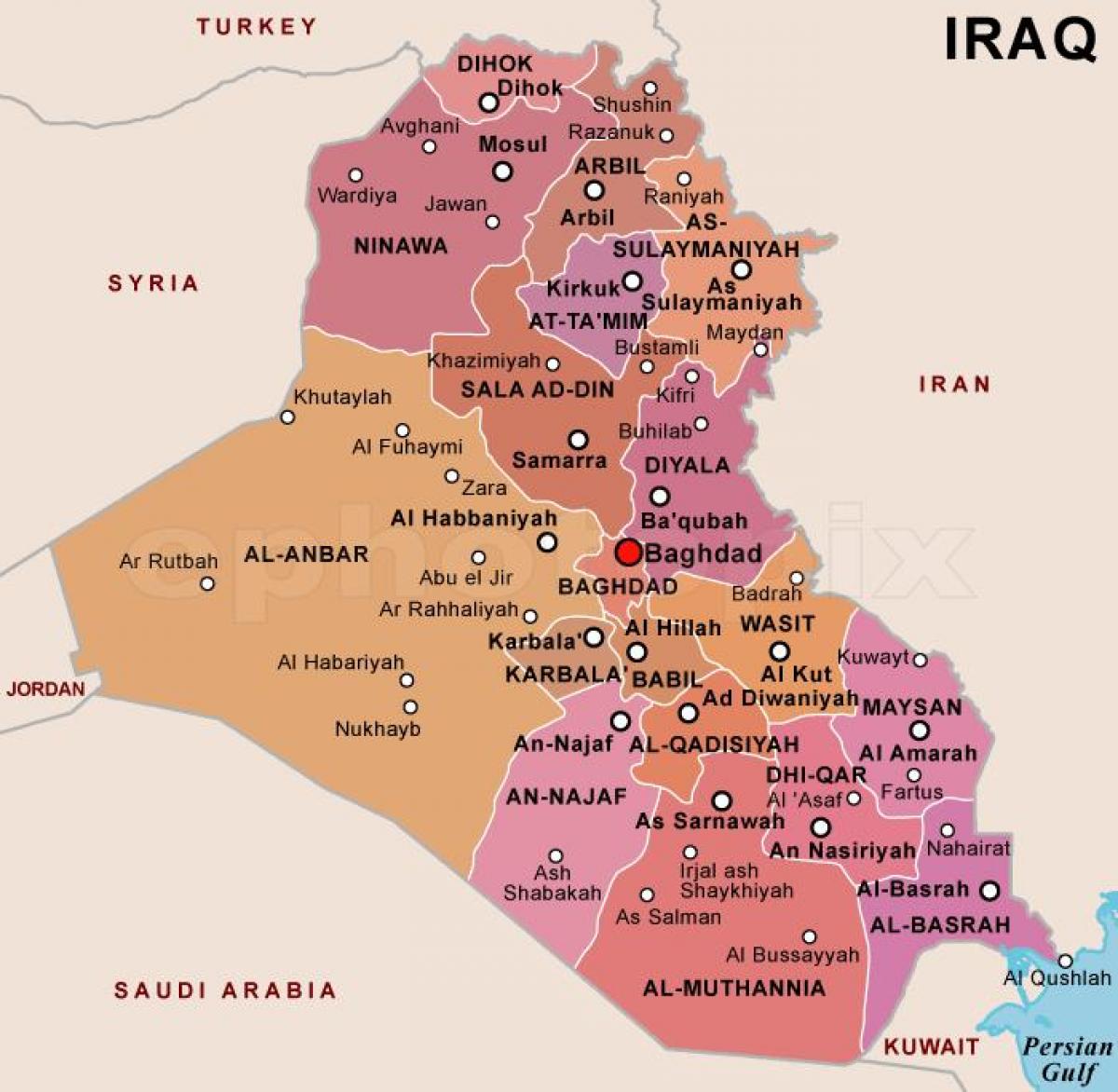 نقشہ کے عراق میں امریکہ