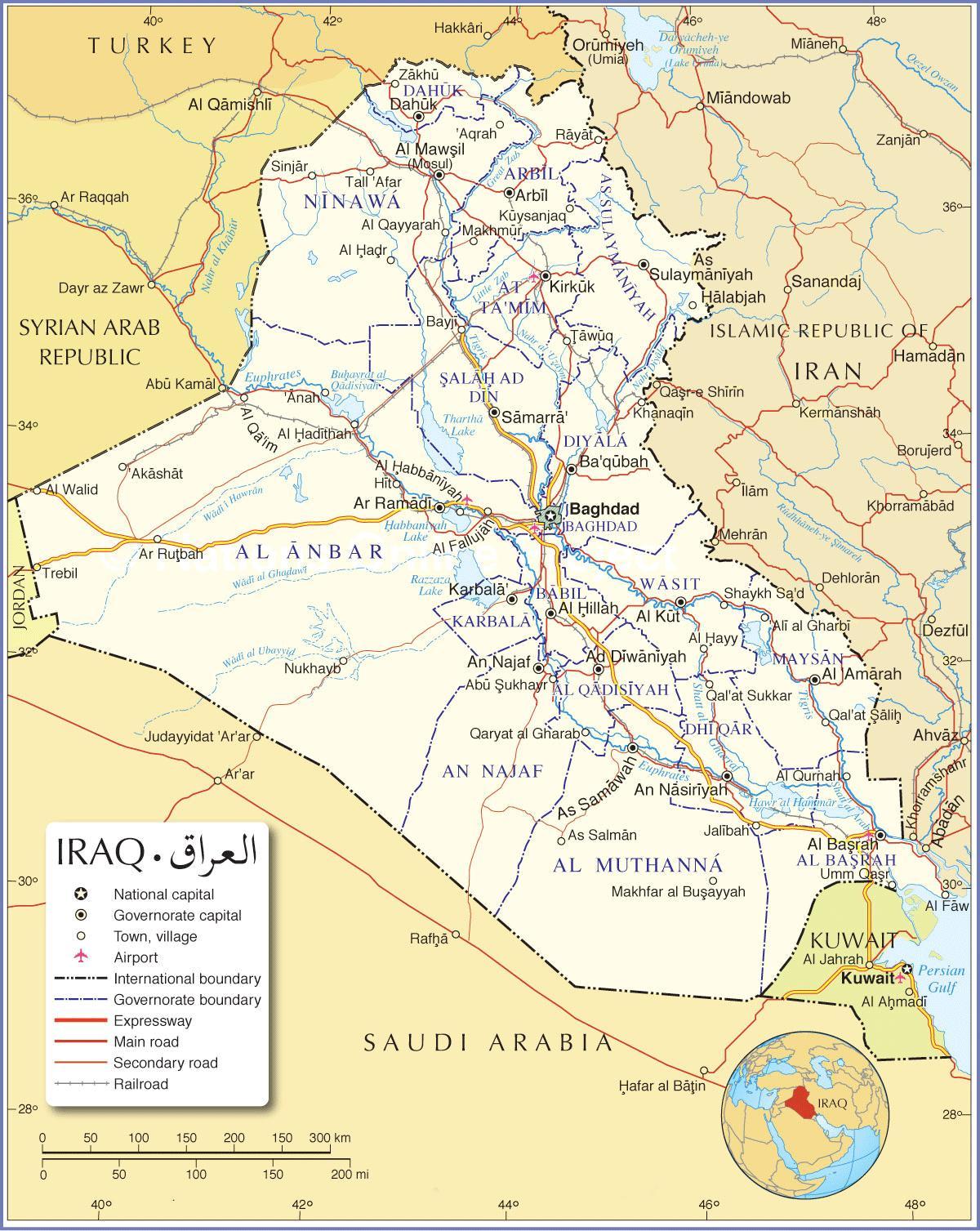 نقشہ عراق کی سڑکوں