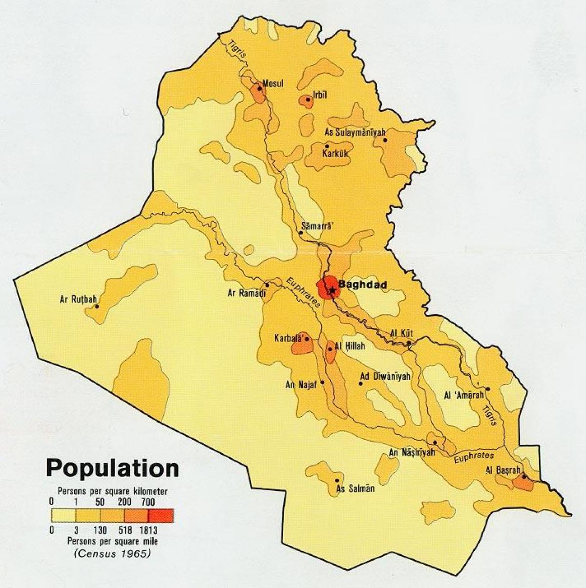 نقشہ عراق کی آبادی